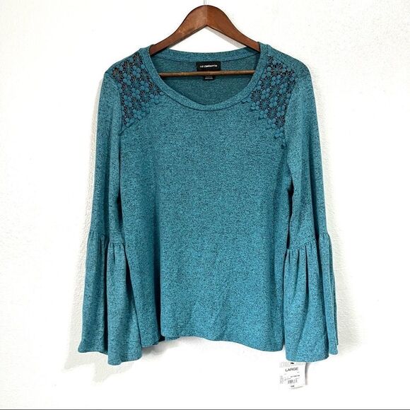 Liz Claiborne Bell Sleeve Top Size L - Picture 1 of 9